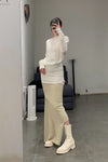 Marc le bihan long net eye skirt 2752 tilleul